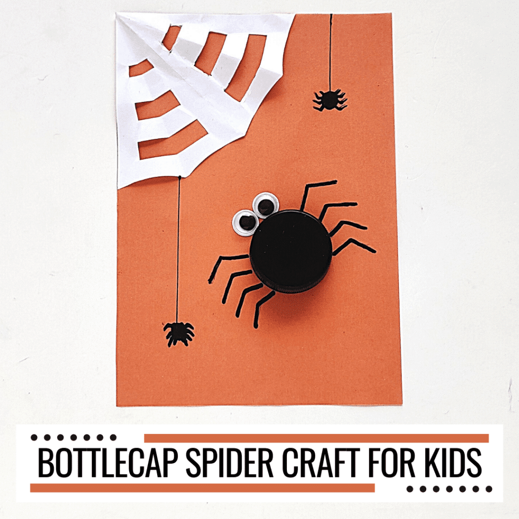Bottlecap spider craft