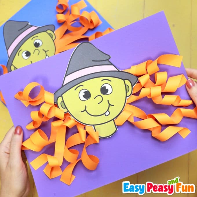 Paper curly hair witch