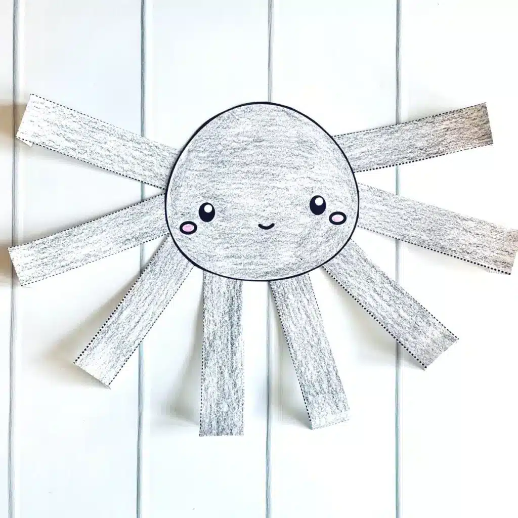 Print and color spider craft for kids