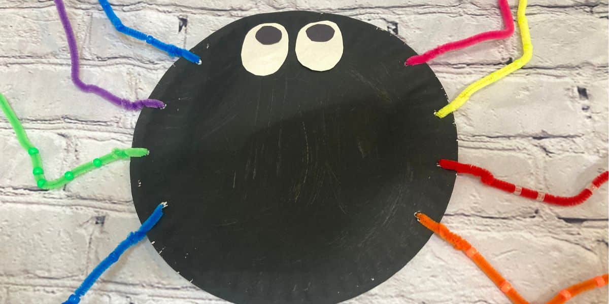 Spider craft for kids using pipe cleaners