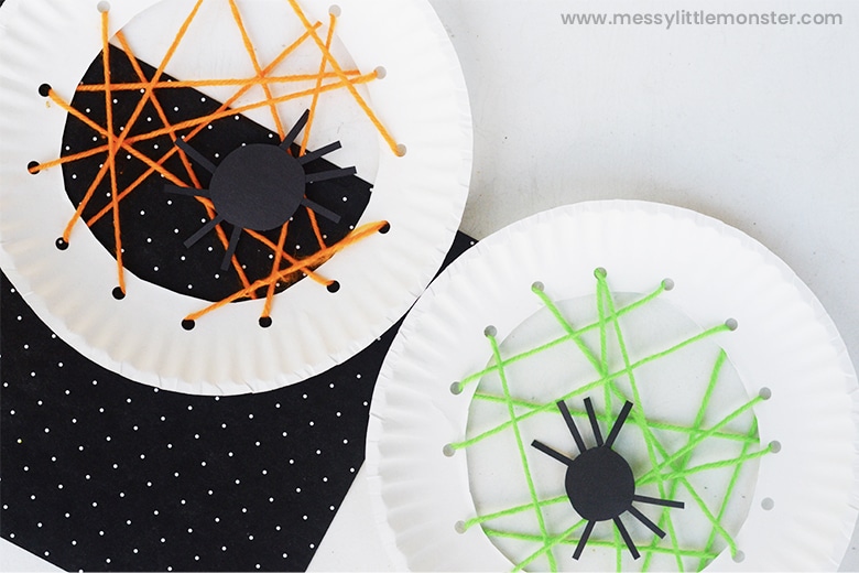 Paper plate spider web crafts