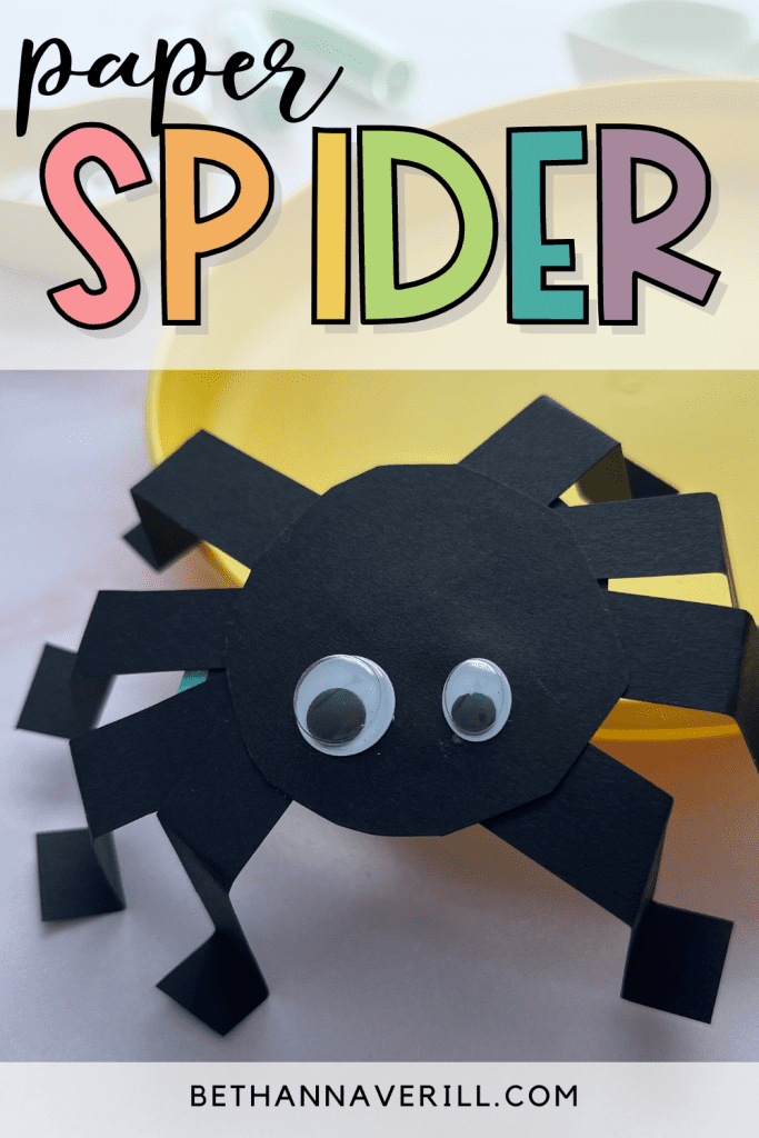 Paper spider made from construction paper