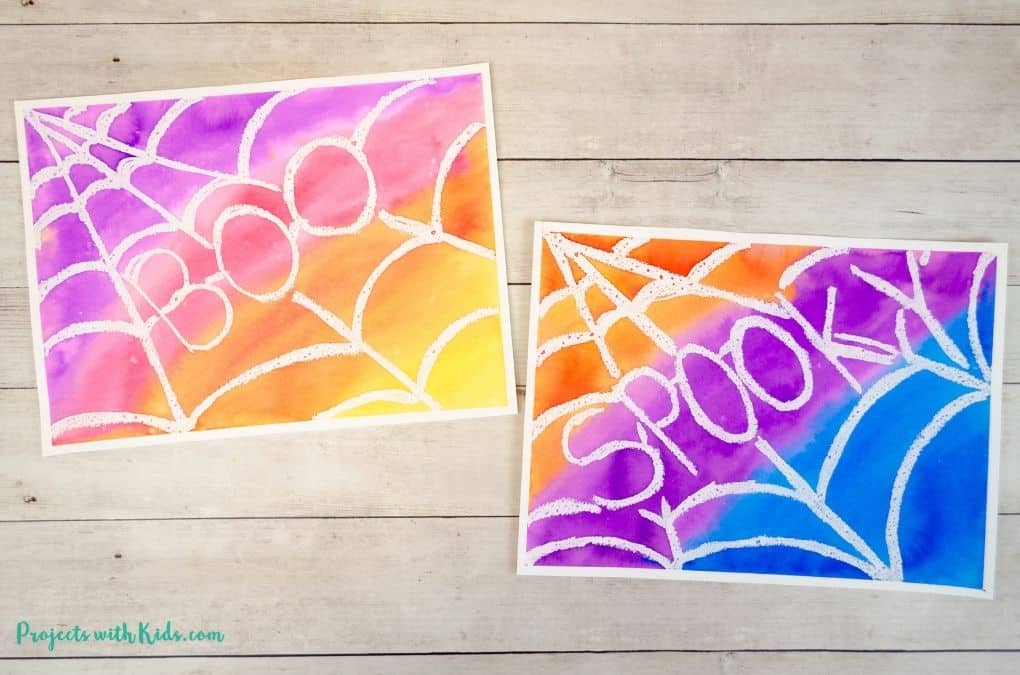 Watercolor spider web paintings