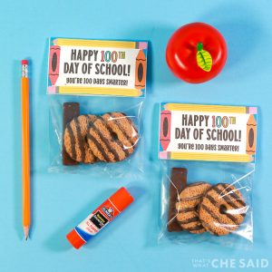 100 Days of School Treat Bag Toppers