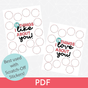 14 Things I Love About You Scratch Off Printable