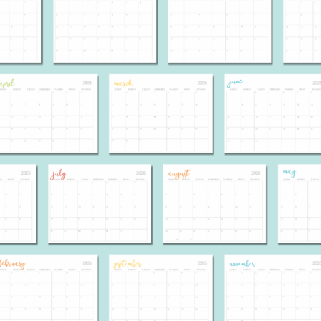 2026 Printable Monthly Calendar