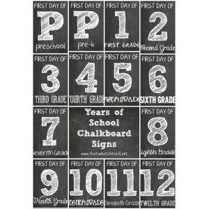 First Day of School Printable Chalkboard Signs