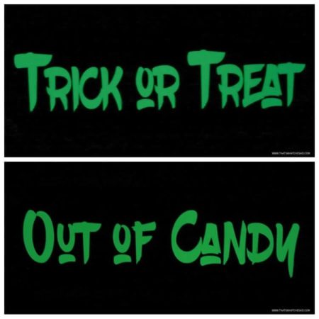 Reversible Trick or Treat Sign