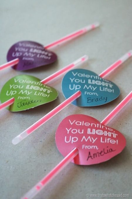 Glow Stick Valentine Printable