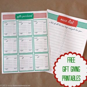 Gift Giving List & Budget Sheets