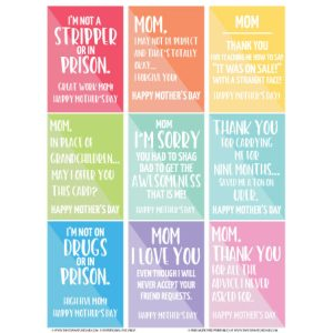 Funny Gift Tags for Mother's Day