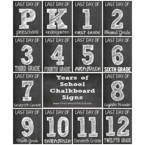 LAST Day of School Chalkboard Sign Printables