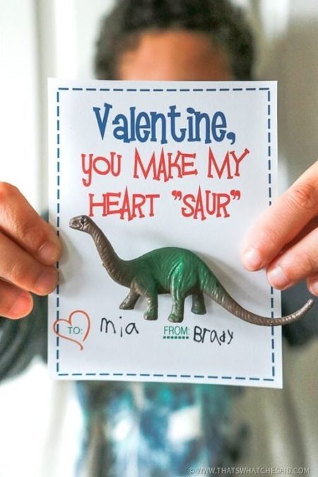 Dinosaur Printable Valentines