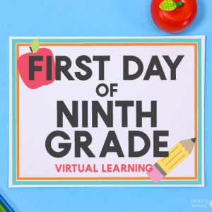 Virtual Learning - First Day of School Signs