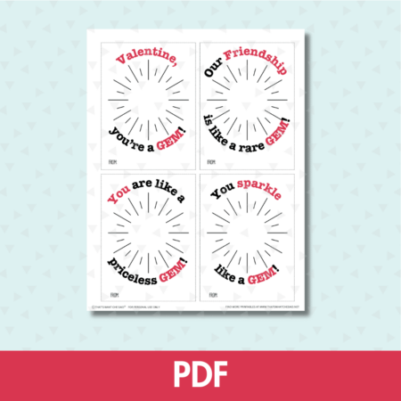 Gem Printable Valentine