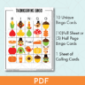 Thanksgiving Bingo Game Cards